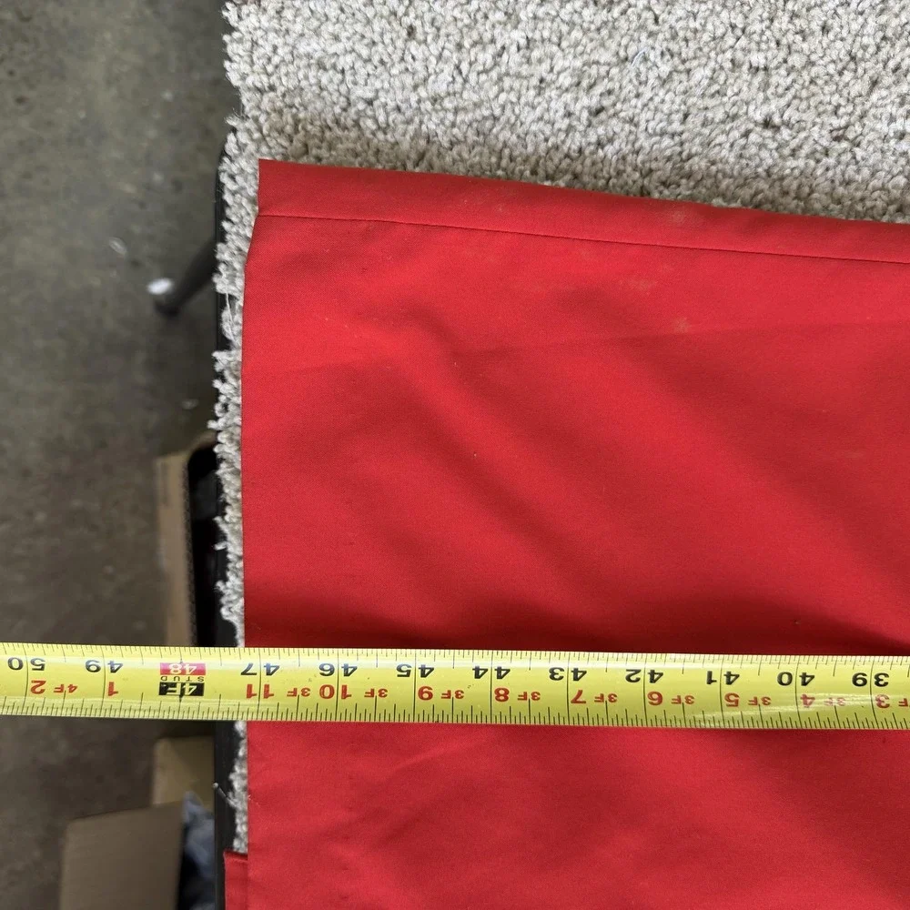 Vintage American Bazaar Coat Womens 8 Red Polyester Trench Button Long Lined